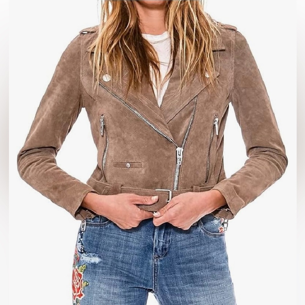 NWOT Blank NYC Suede Moto Jacket 
Taupe
Size Medium